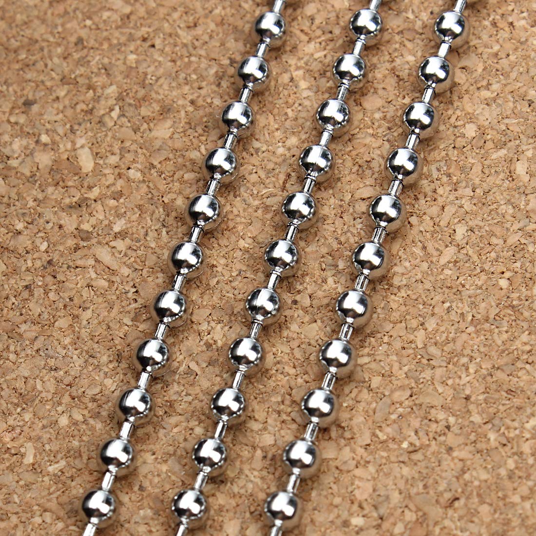 Tiparts 30 Feet Stainless Steel Ball Chains Necklace with 20pcs Connectors Clasps,Silver Bead Chain Sets (Chain Width 2.4mm+20pcs connectors)