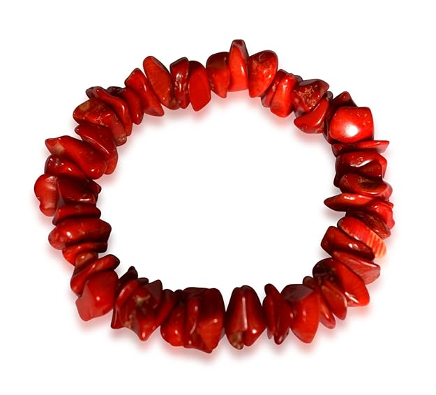 Vifaleno Koralle Armband, natürlich, rot, Bruchstück, 10x7mm-15x8x4mm