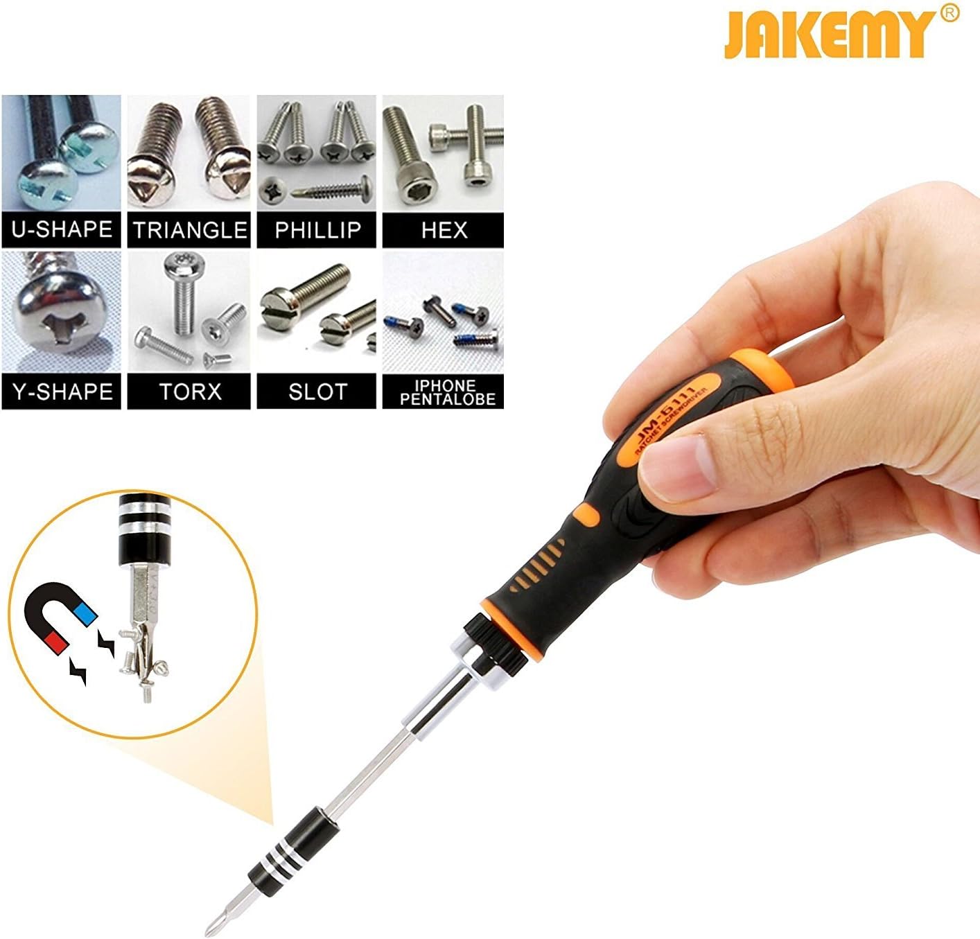 Jakemy Home Rotatable Ratchet Screwdriver Set, 69 in 1 Household Repair Toolkit, Disassemble Magnetic Kit for Furniture/Car/Computer/Electronics Maintenance: Home Improvement