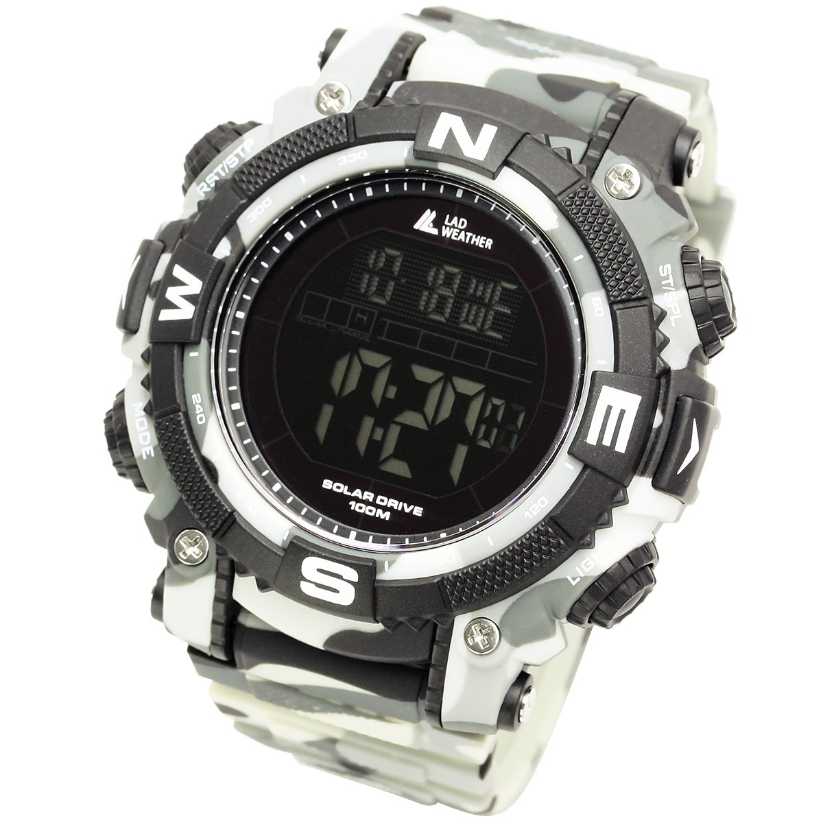 Lad Weather] Digital reloj potente recargable Solar 100 ...