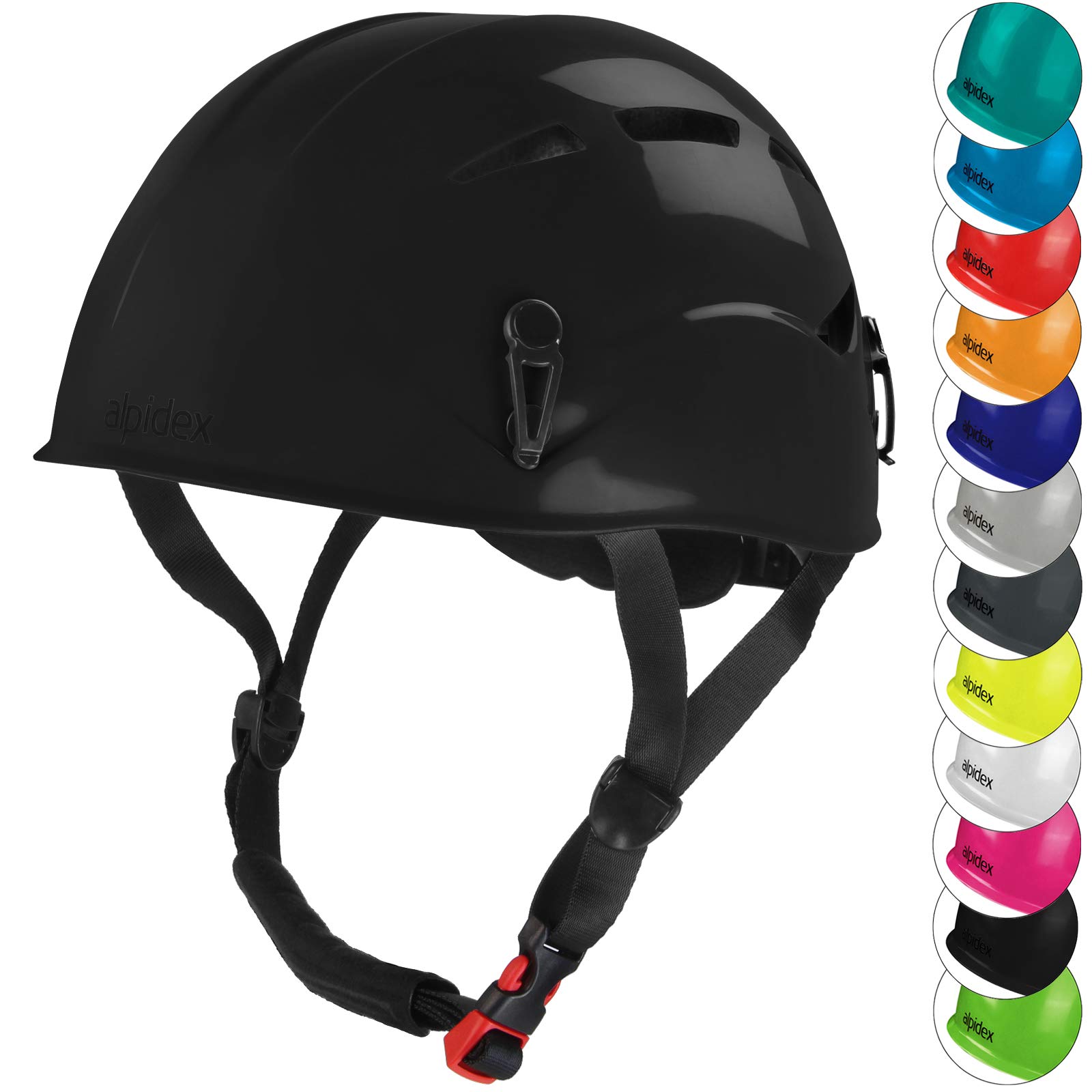 ALPIDEX Universal Climbing Helmet for Teenagers and Adults EN12492 Safety Helmet in, Colour:black