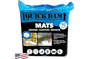 Quick Dam WUM-10 Super Absorbent Mats – 10-Pack (6.75" x 16.5") – Dual-Sided Fluid Absorption & Gel Conversion – Leak, Spill, & Bodily Fluid Control for Home, Medical, and Industrial Use
