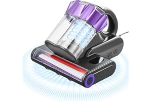 VEVOR Mattress Vacuum Cleaner, 550W Bed Vacuum Cleaner with 18Kpa Powerful Suction and Dual Dust Bin, HEPA Filter & Heating, 