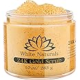 24K Gold Body Scrub, Natural Exfoliating Face Sugar Scrub With Anti-Aging Properties, Pure Skin Moisturizer, Reduce Wrinkles Deep Pore Cleansing Moisturizing Hydrating Skincare, Great Gift for Women