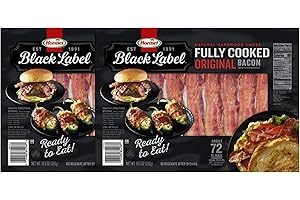 READY SET GOURMET Hormel Black Label Fully Cooked Bacon - 144 Slices of Bacon, 21 oz - Natural Hardowood Smoke - Ready to Eat