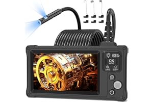 Dual Lens Endoscope Camera with Light, 5" IPS 1920P HD Ennovor Borescope with 8 Adjustable LED Lights, IP67 Waterproof Endosc