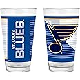 Rico Industries NHL Hockey16 oz Pint Glasses with Digitally Printed Logo, Practical Set of 2 Classic Drinking Glasses, Dishwasher Safe, Great for Water, Beer, Iced Tea, and More
