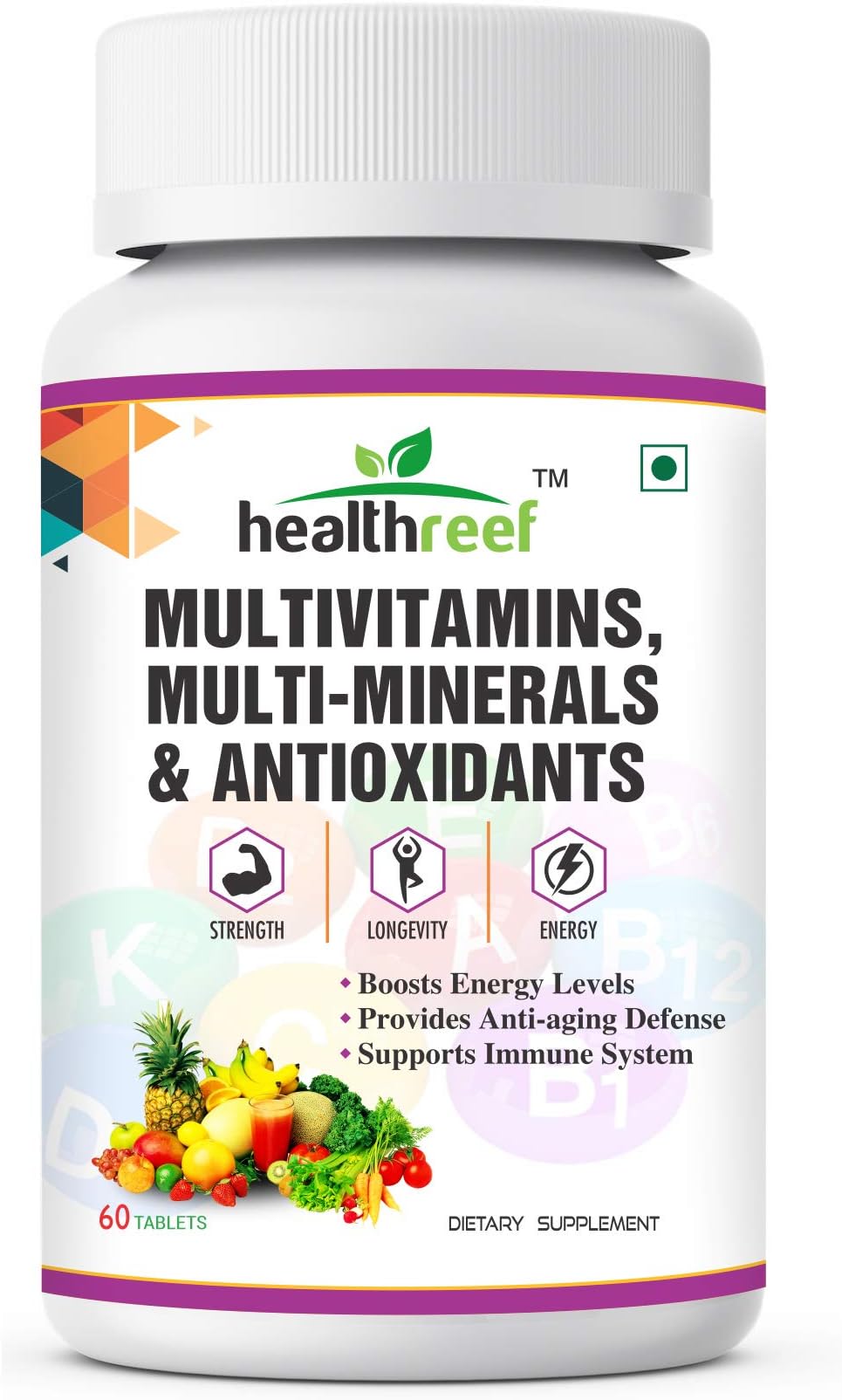 Healthreef Whole Food Multivitamins for Men & Women - 60 Tablets