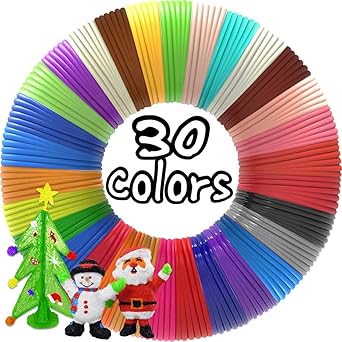 Amazon Com 3d Pen Filament Refills 30 Colors Bonus 250 Stencils Ebooks Dikale 3d Pen Filament 1 75mm Non Toxic Smooth Printing Refills Industrial Scientific