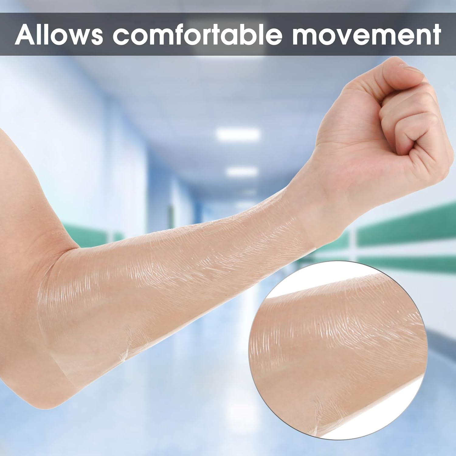 Waterproof Bandages Transparent Stretch Adhesive Bandage Covers for Shower Swimming Protector Disposable Clear Film Dressing Tape 9 x 9 Inch (32): Health & Personal Care