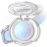 HOSAILY Holographic Duochrome Blue Glitter Eyeshadow, Color Shift Metallic Shimmer Eyeshadow Palette, Chameleon Sparkle Inner Corner Eye Highlighter, Iridescent Eye Shadow Palette Fairy Makeup#04