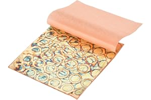 MECCANIXITY 25 Pcs Gold Leaf Sheets 5.5" x 5.5" Imitation Gold Foil Sheets Variegated Booklet with Pattern for Crafts,Picture