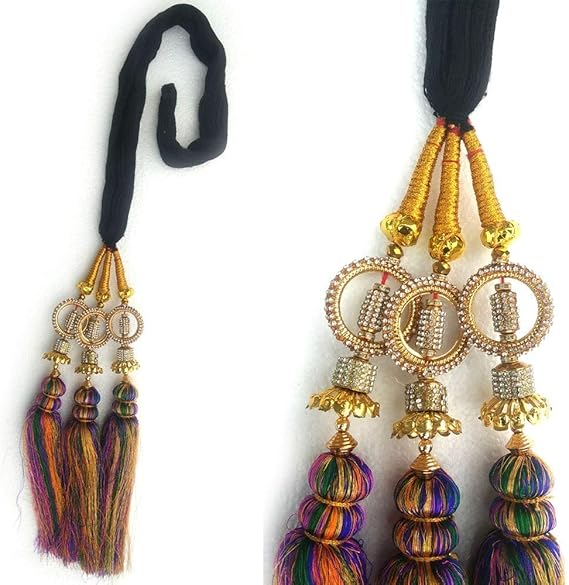 Long Length Multicolour Punjabi Hair Paranda for WomenHair Extensions