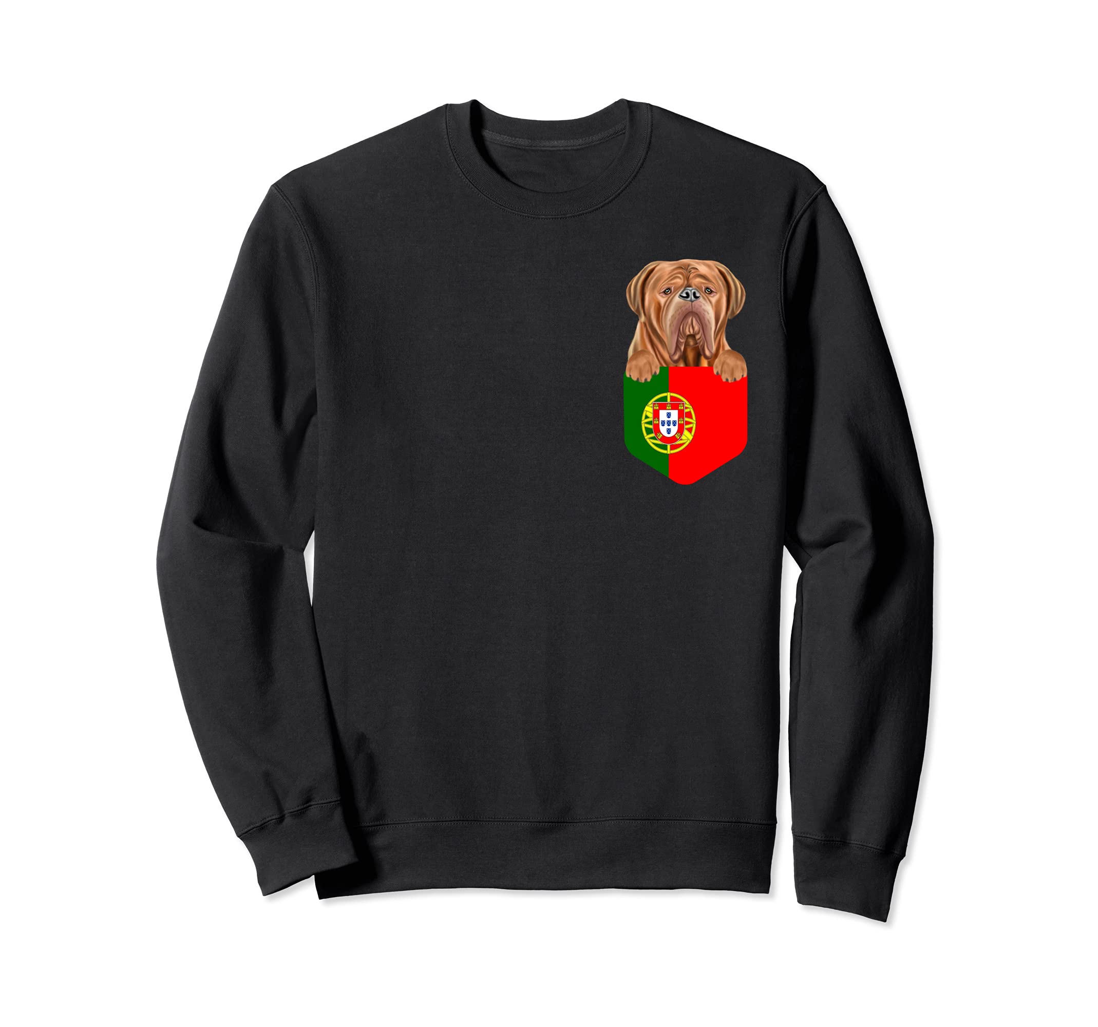 Portugal Flag Dogues de Bordeaux Dog In Pocket Sweatshirt