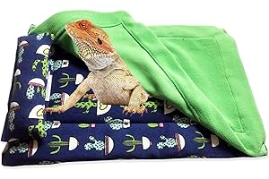 Bearded Dragon Bed Reptile Sleeping Bag with Pillow and Blanket Small Pet Warm Hide Habitat for Hamsters Lizards Bearded Drag
