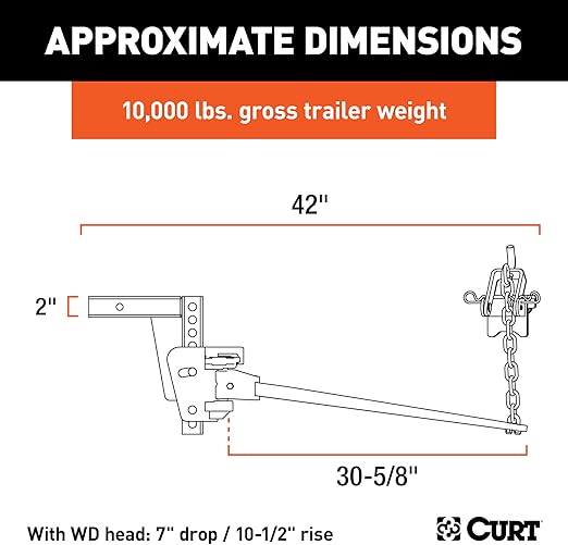 2 Inch Shank Curt 17352 Deep Drop Trunnion Weight Distribution Hitch Up To 10k Towing Products Winches Exterior Accessories Guardebem Com