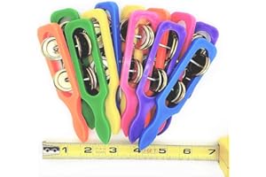 Zugar Land - 12 Cymbals with Plastic Handles (5") - Kids Party Supplies, Preschool Musical Instruments, Noisemakers (12 Pack, Multicolor)