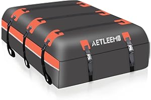 AETLEEMO Rooftop Cargo Carrier Bag, 21 Cubic Feet 100% Waterproof 840D Car Roof Luggage Bag for All Vehicle with/Without Rack, Includes Anti-Slip Mat, 10 Reinforced Straps, 6 Door Hooks, Luggage Lock
