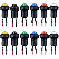 DMWD 12-Pack 12mm Mini Latching Push Button Switch