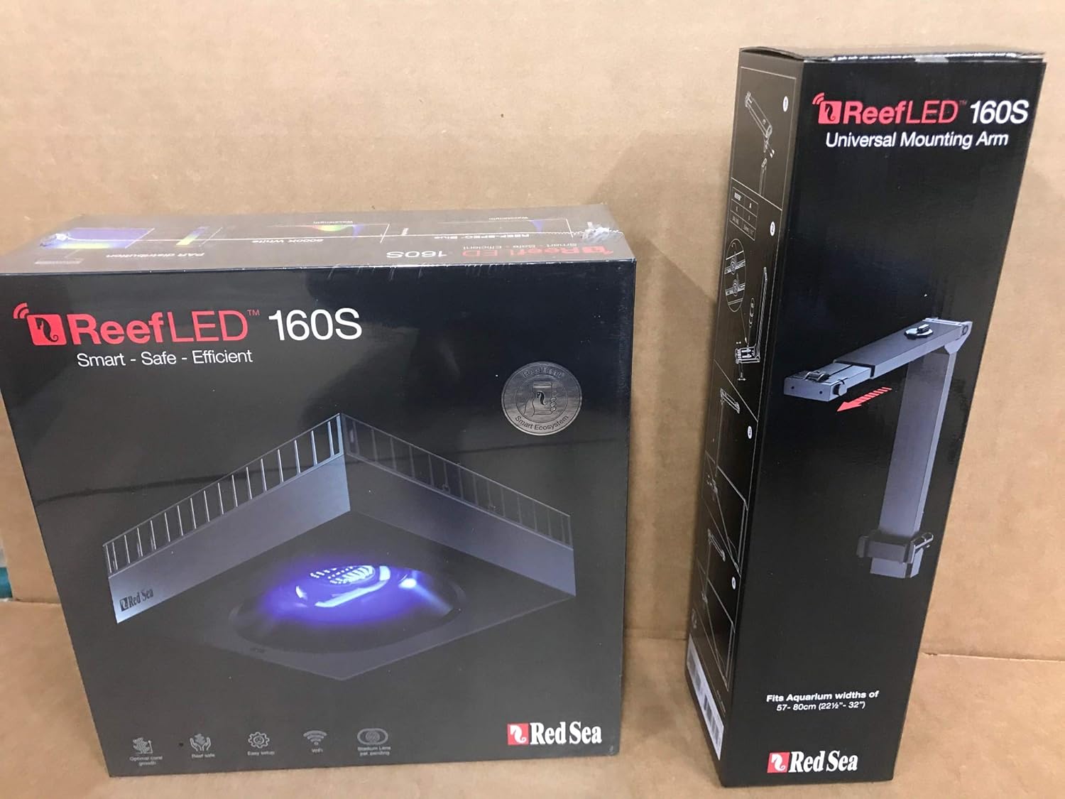 Amazon Com Red Sea Reefled 160s Led Light Fixture Universal Tank Mount For 22 5 To 32 Wide Tank With Glass Thickness Of 5 16 To 3 4 Only Rimless Or Trimless Tank Cover 32 X32
