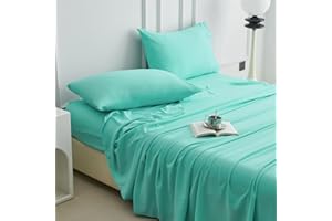 SKYMOOD 4 Piece Full Sheet Set - Super Soft Breathable Cooling Bed Sheets King Size 16 Inch Extra Deep Pocket, Hotel Luxury Bedding & Pillowcases, Wrinkle Free Oeko-Tex - Aqua