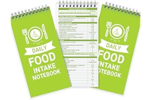 Mooliwe 3 Pcs Daily Food Journal 4'' x 8'' Calorie Counter Book Notebook 70 Sheets Weight Loss Log Book Tracker Food Planner Notepad for Weight Loss Monitoring Macronutrient Intake Food (Diet Log)