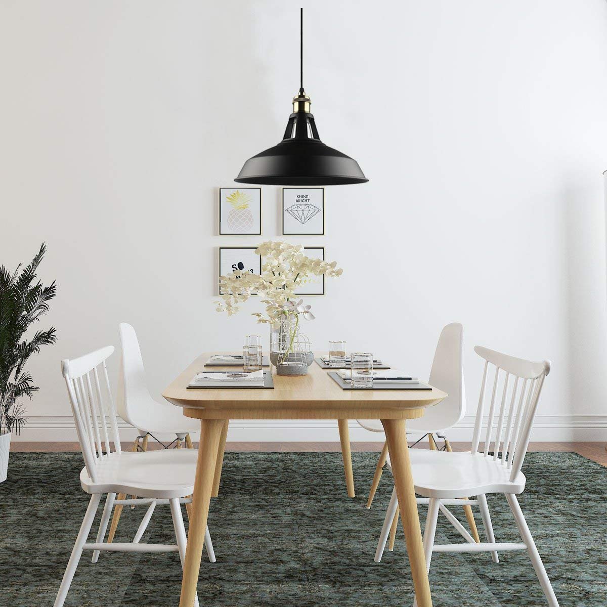 B2ocled 1 Black Ceiling Lights Metal Lamp Shades Industrial Pendant Light Ceiling Lighting Shade 27cm Diameter