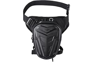 Thigh Bag - Hard Shell Waterproof Leg Pouch with Strap | Motorcycle Fanny Pack Men Women, Secure Holder Thigh Wallet for Cycl