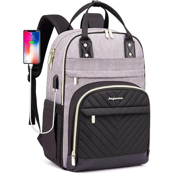 Focdod Laptop Backpack For Women - 15.6" USB Charging Port, Large Capacity, Waterproof Work Bag