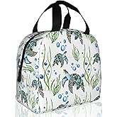 Watercolor Sea Turtles Insulated Lunch Bag Reusable Lunch Box Women Men,Cooler Thermal Meal Tote for Kids School Student Picnic Office Work