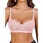 Avidlove Women's Lace Underwire Bra Sexy Mesh Balconette Unlined Everyday Bra Lingerie