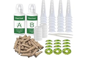 HDROOR Seed Pod Kit for AeroGarden Growing System，Hydroponics Supplies with 25 Grow Sponges, 25 Grow Baskets, 25 Grow Domes, A&B Solid Nutrient Plant Food, 25 Labels and 1 Tweezer