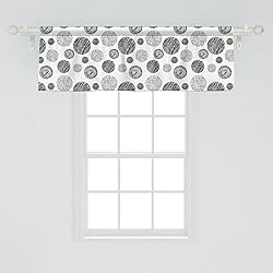 Ambesonne Abstract Window Valance, Hand Drawn