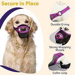 LUCKYPAW Dog Muzzle, Patented Mesh Muzzle for Large