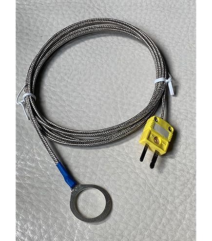 DTC K-Type Cylinder Head Temperature Sensor - 14mm ID Washer, 3 Meter Cable, CHT Gauge Compatible