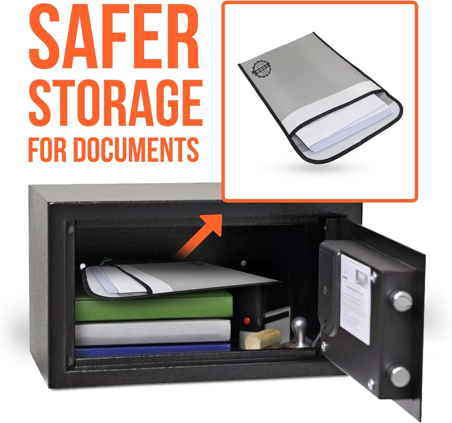 Fireproof Document Bag (2000℉), Protect Important Documents, Fireproof Bags (Extra Strength), Waterproof and Fireproof Document Bag, Fire Safe Bags, Keep Your Documents Safe (Legal) by The Good Stuff: Kitchen & Dining