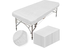 Mixweer 30 Pcs Oilproof and Waterproof Massage Table Sheets Fitted Spa 39 x 87 Inches Bed Cover Disposable Protective Sheets for Beauty Salon Skincare(White)