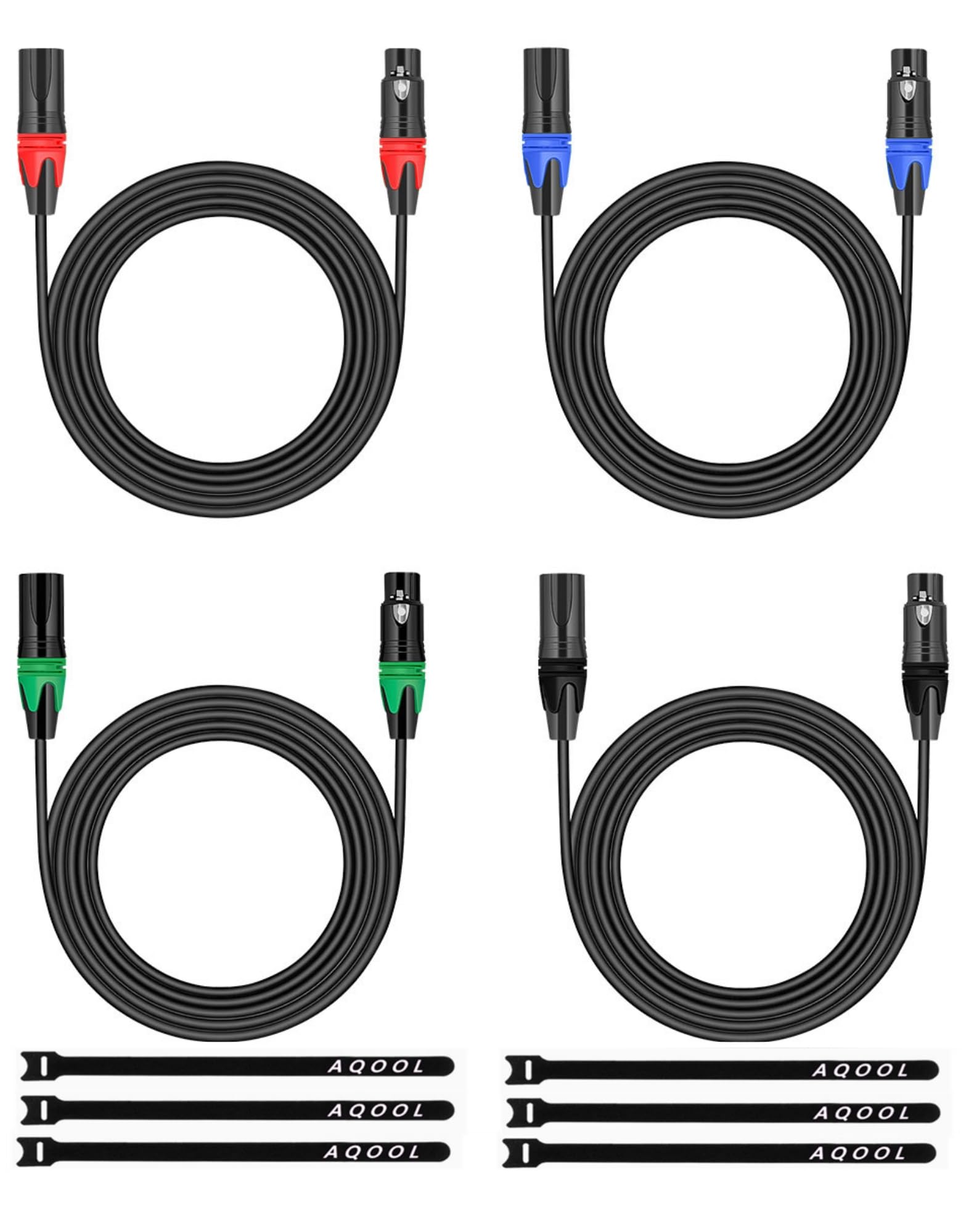 AQOOL 6FT XLR Cables, Gold-Plated 3 Pin Microphone