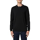 BOSS Men's Small Logo Wool Blend Knit Collar Sweater