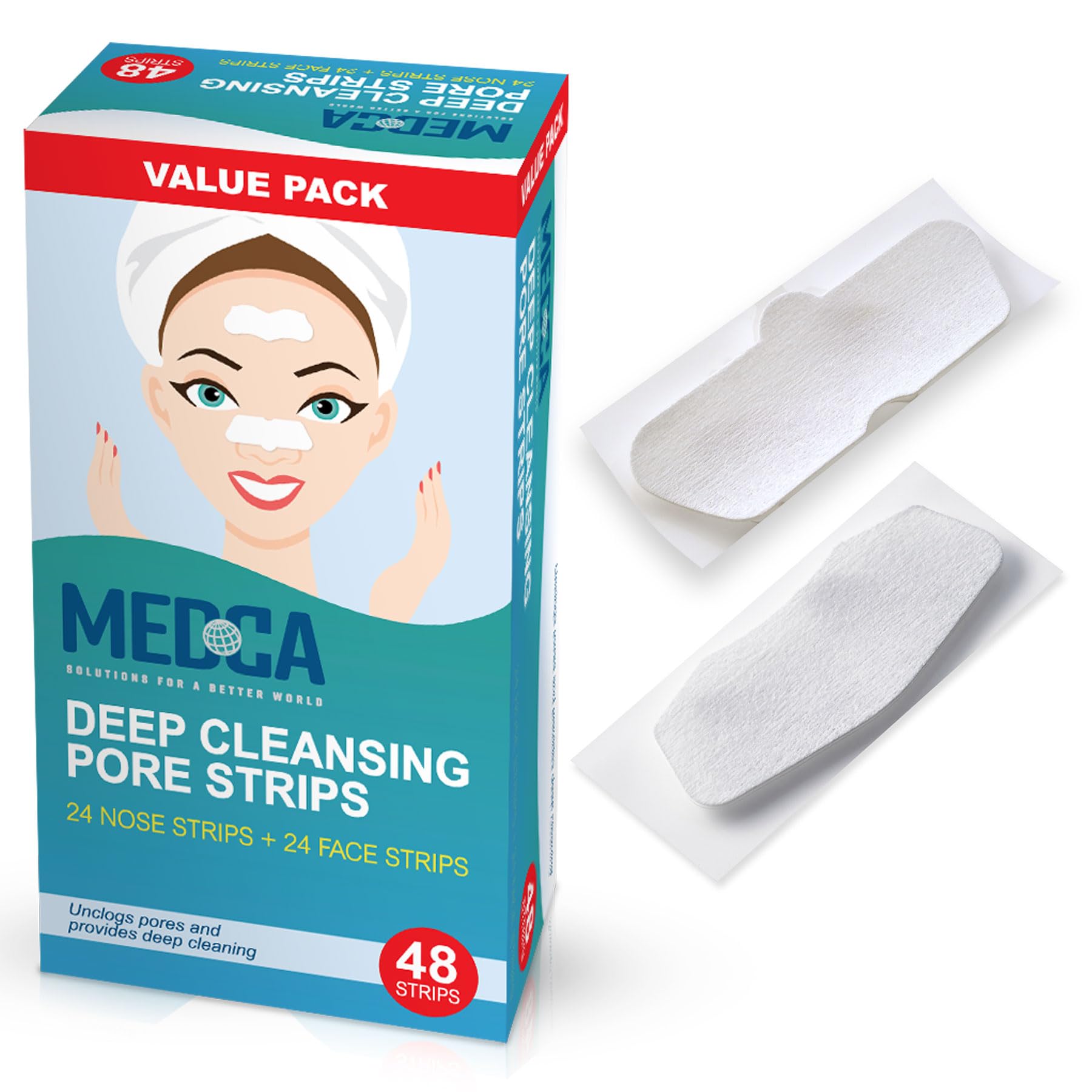 MEDca Deep Cleansing Pore Strips Combo Pack, 48 Count Strips