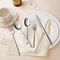 KINGSTONE Silverware Set, 20-Piece Forged Flatware