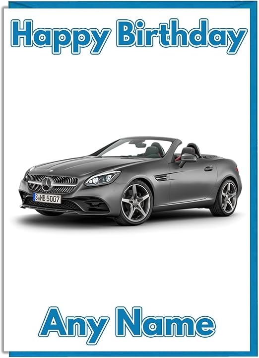Silber Mercedes Personalisierte Geburtstagskarte Jeder Name Und Alter Druck Auf Der Vorderseite Amazon De Kuche Haushalt