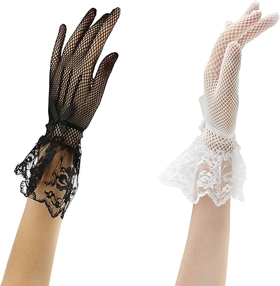 Gants Soirée Femme BABEYOND - Style Rétro 1920s Avec Dentelle, Taille Unique Pour Mariage Ou Bal