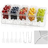 MIKESIER Ice Chilled Condiment Caddy, Condiment Tray Server with 5 Containers Lids, Fruit & Garnish Tray for Party Supplies & Bar Accessories, Set of 5 Serving Spoons & 2 Tongs Included