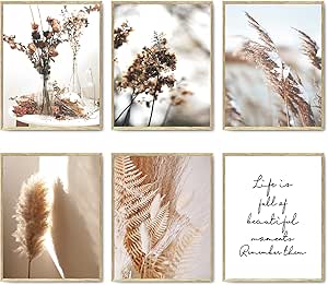 L A V A - Set of 12 Vintage Pressed Botanical Prints in White-Washed Frames