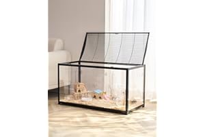 VEVOR Hamster Cage, 360 Viewing Transparent Hamster Habitats, Small Animal Cage