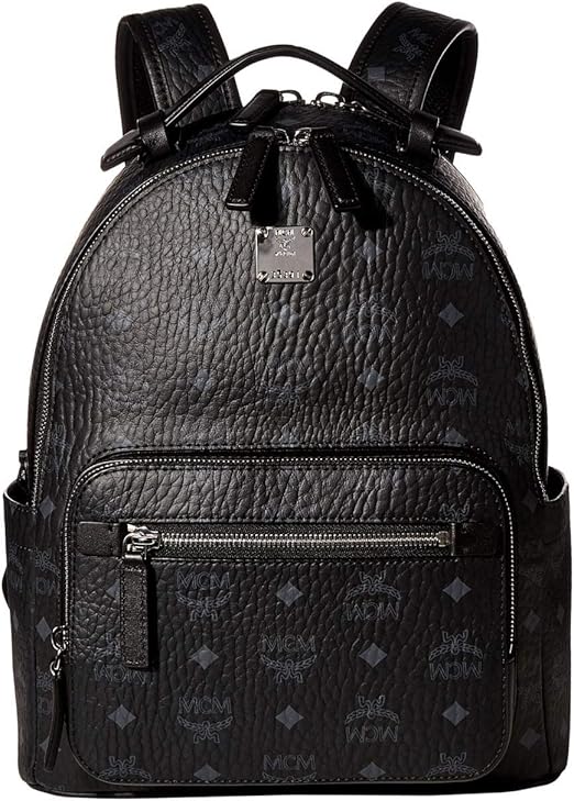 mcm backpack black and white