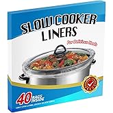 40×Slow Cooker Liners, Large pot Liner Disposable Cooking Bags, Fit 3QT to 8QT for Slow Cooker, pot, Suitable for Oval & Round Pots 13"x 21" /Bag