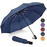 ZOMAKE Travel Umbrella Compact - 10 Ribs Portable Collapsible Umbrellas for Rain Windproof - Paraguas Automatic Small Folding Umbrella Lightweight Packable Umbrella for Women Men