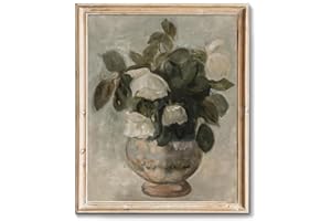 RETRART Vintage Wall Art, Vintage Floral Wall Art Prints - Vintage Flower Pictures Decor Aesthetic - Canvas Prints for Bedroom Living Room Bathroom Wall Decor - 8" x 10" Unframed